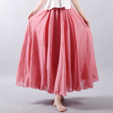 New Spring Summer Boho Women's Solid Long Skirts Casual Beach Maxi Skirt Jupe Femme Midi White Saia Faldas