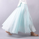 New Spring Summer Boho Women's Solid Long Skirts Casual Beach Maxi Skirt Jupe Femme Midi White Saia Faldas