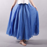 New Spring Summer Boho Women's Solid Long Skirts Casual Beach Maxi Skirt Jupe Femme Midi White Saia Faldas