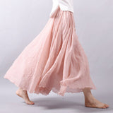 New Spring Summer Boho Women's Solid Long Skirts Casual Beach Maxi Skirt Jupe Femme Midi White Saia Faldas