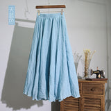 New Spring Summer Boho Women's Solid Long Skirts Casual Beach Maxi Skirt Jupe Femme Midi White Saia Faldas