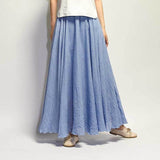 New Spring Summer Boho Women's Solid Long Skirts Casual Beach Maxi Skirt Jupe Femme Midi White Saia Faldas