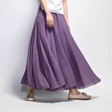 New Spring Summer Boho Women's Solid Long Skirts Casual Beach Maxi Skirt Jupe Femme Midi White Saia Faldas