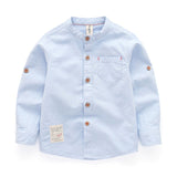 Baby Boy Collar Shirt British Children Solid Cotton Tops New Long Sleeve School Blouse Kid Clothes White Shirts for Toddler Boys