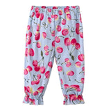 Fashion Girls Pants Summer Children Girls Cotton Linen Flower Printed Casual Pants Child Trousers Kids Bloomers Cool Baby Wear