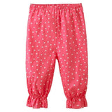 Fashion Girls Pants Summer Children Girls Cotton Linen Flower Printed Casual Pants Child Trousers Kids Bloomers Cool Baby Wear